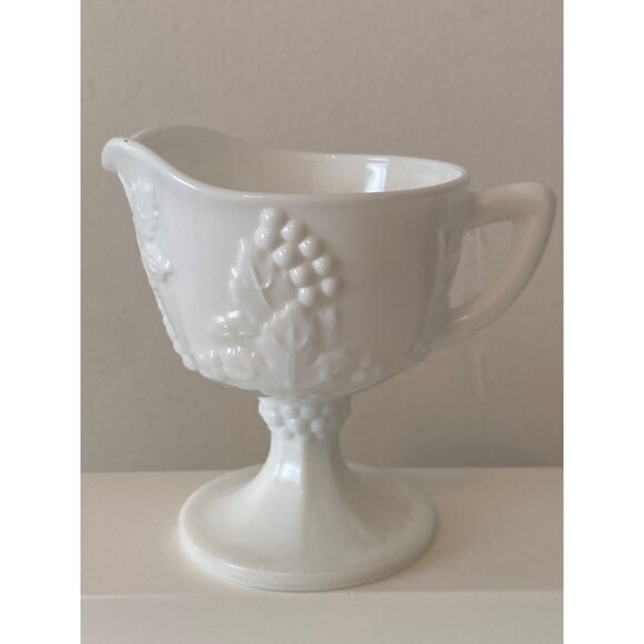 White Milk Glass Creamer Stem Replacement Vintage - Picture 13 of 16